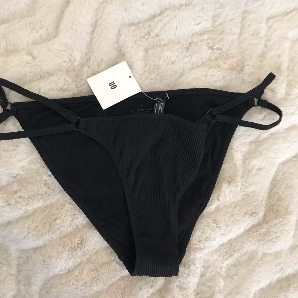 Urban Outfitters Black Ribbed Swim Bottom - NWT